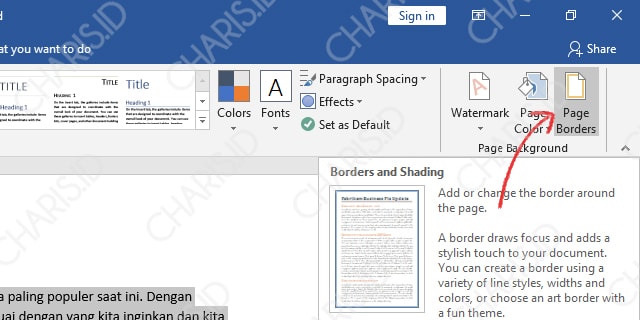 Membuat Border Ms Word