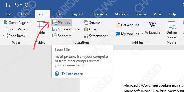 Menambahkan Gambar Ms Word