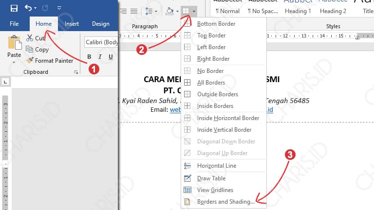 cara membuat kop surat perusahaan