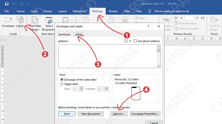 cara membuat label undangan 103