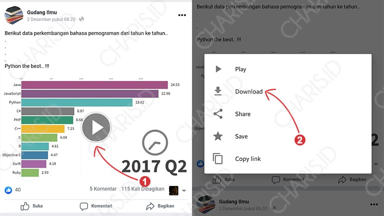 cara download video facebook menggunakan android