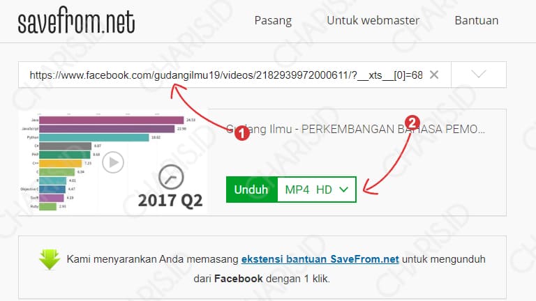 cara download video facebook tanpa aplikasi