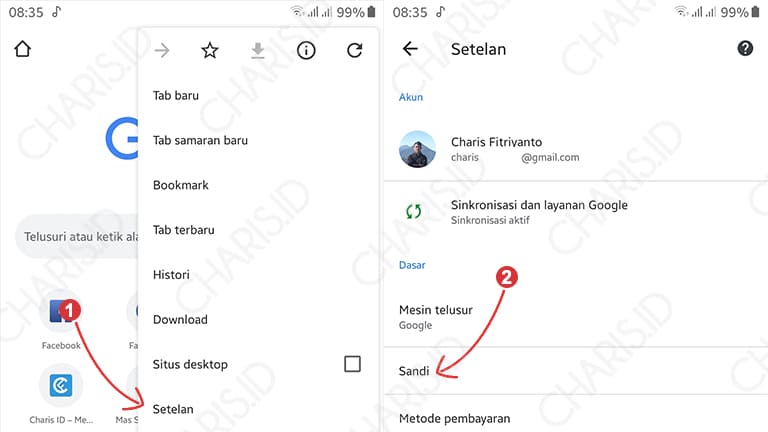 cara melihat password gmail di android