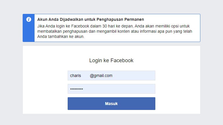 cara menghapus akun facebook permanen di pc