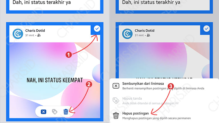 cara menghapus status facebook sekaligus