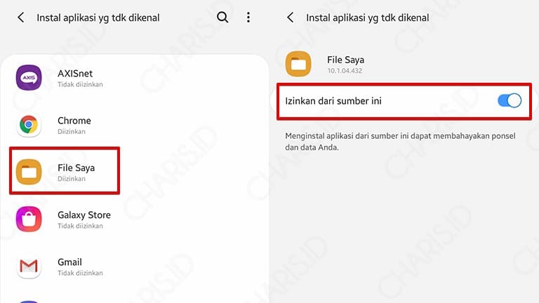 aplikasi tidak dikenal Samsung