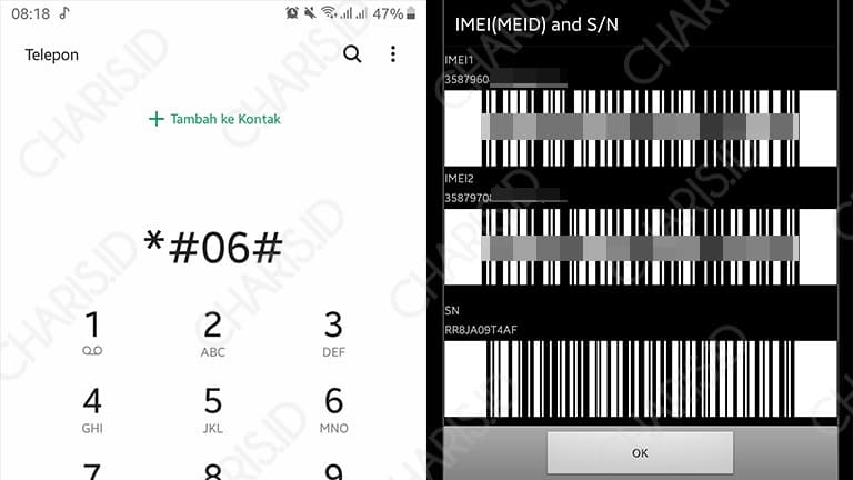 cara cek imei hp samsung