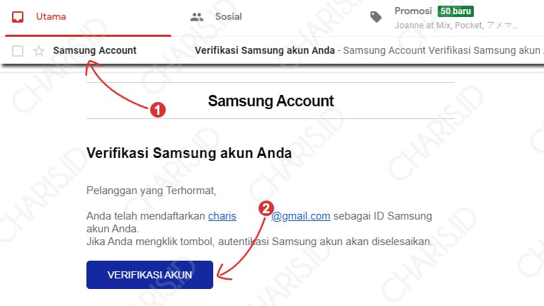 cara daftar akun samsung di hp