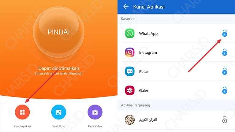 cara mengunci aplikasi di hp