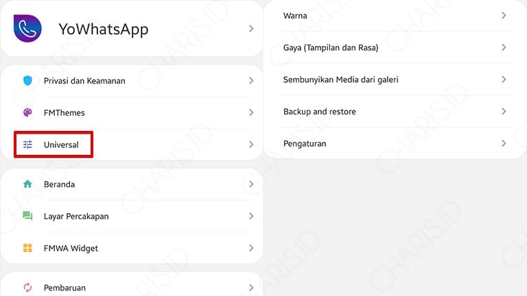 pengaturan universal whatsapp mod