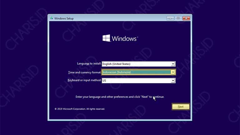 cara install windows 10