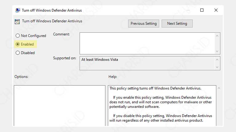 cara mematikan antivirus di windows 10