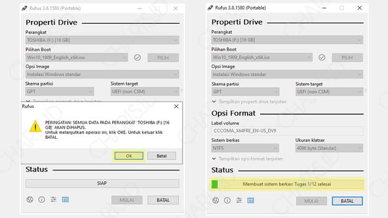 cara membuat bootable flashdisk dengan rufus