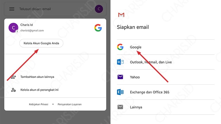 Cara keluar dari Gmail di ponsel Anda