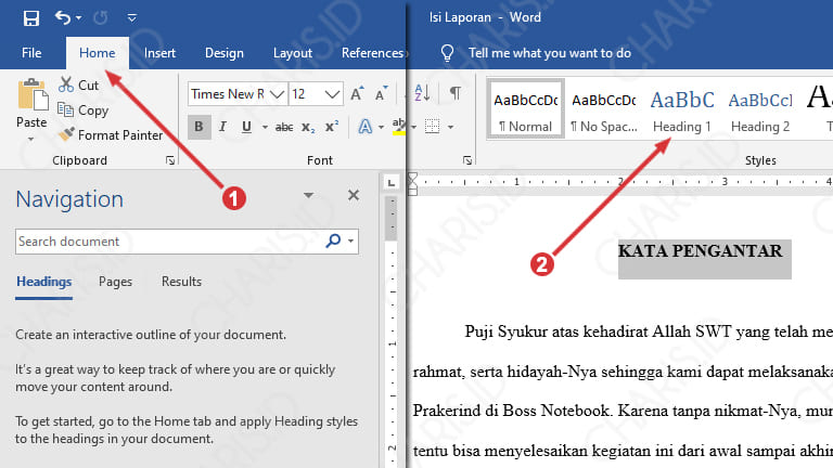 cara membuat daftar isi di word agar rapi