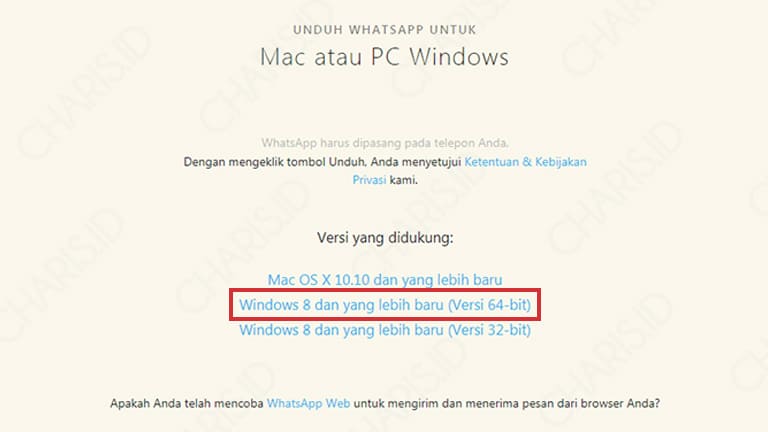 cara download whatsapp di laptop