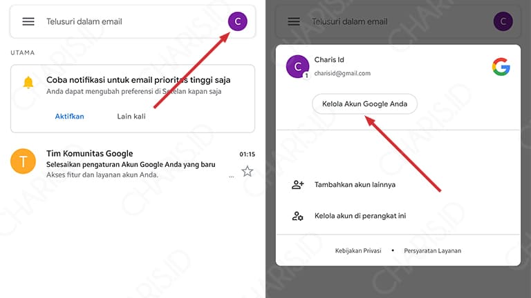 cara ganti password gmail