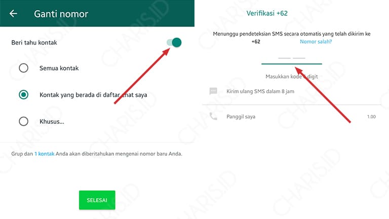 cara mengganti nomor whatsapp di android