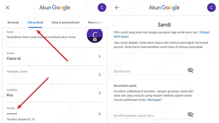 ganti sandi akun google