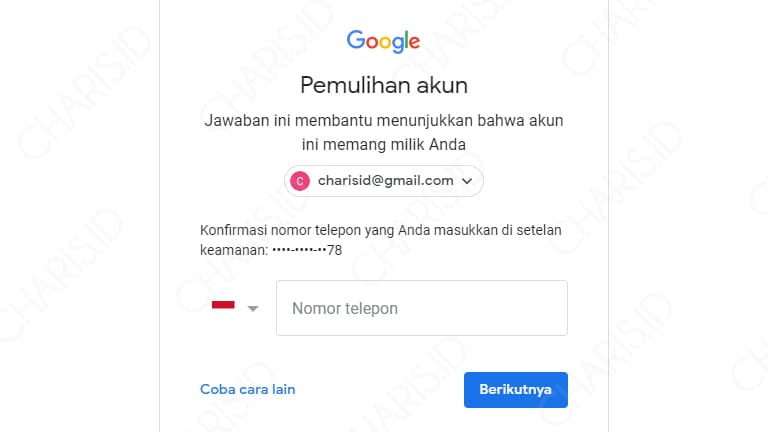 lupa password gmail dan nomor hp sudah tidak aktif