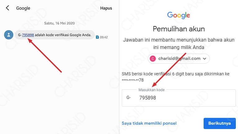 lupa sandi akun google