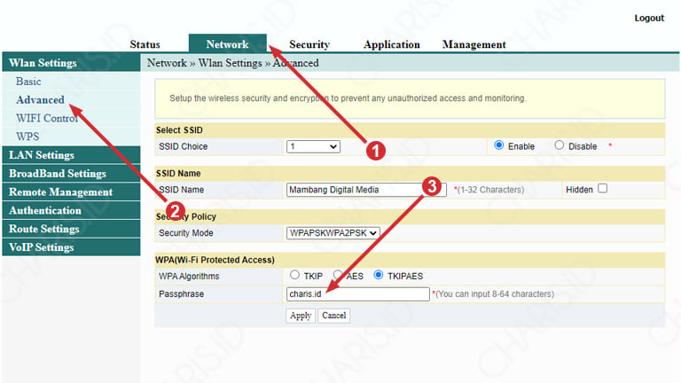 cara ganti password wifi indihome