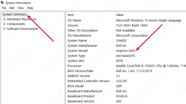 cara melihat seri laptop