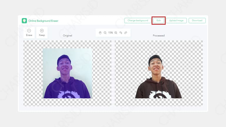 cara mengganti background foto online gratis