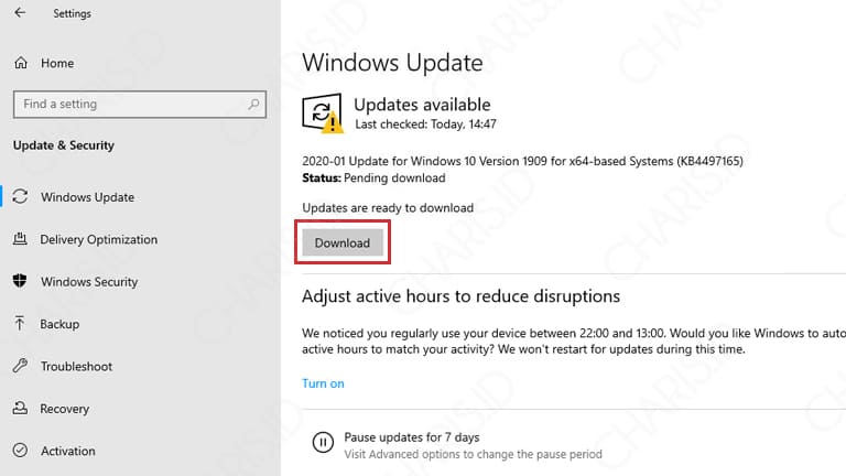 cara windows update windows 10