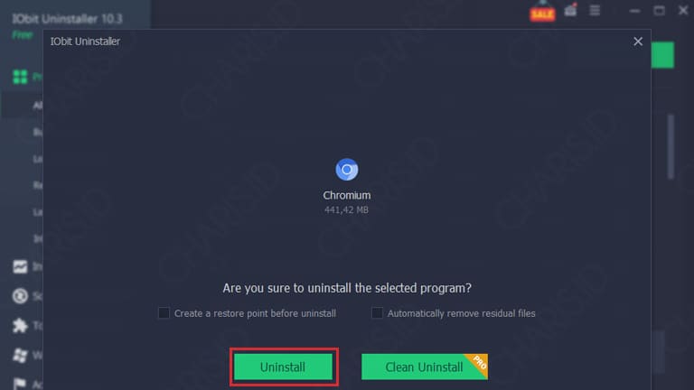 cara menghapus chromium yang tidak bisa di uninstall