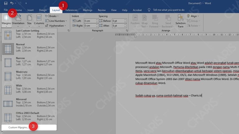 Mengatur Margin Microsoft Word