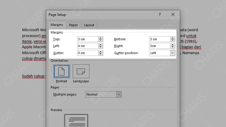 Mengatur Margin Ms Word