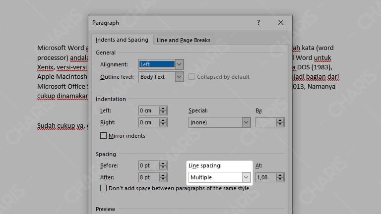 Mengubah Spasi Paragraf Microsoft Word