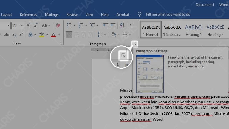 Mengubah Spasi Paragraf Word