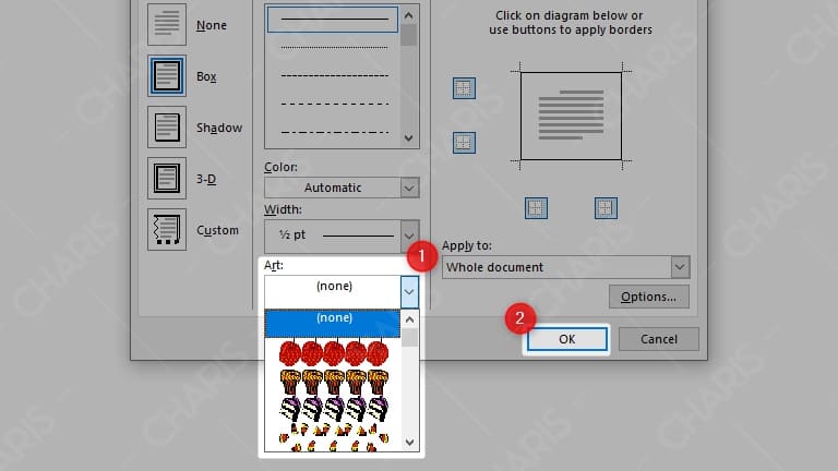 cara membuat arts borders di word