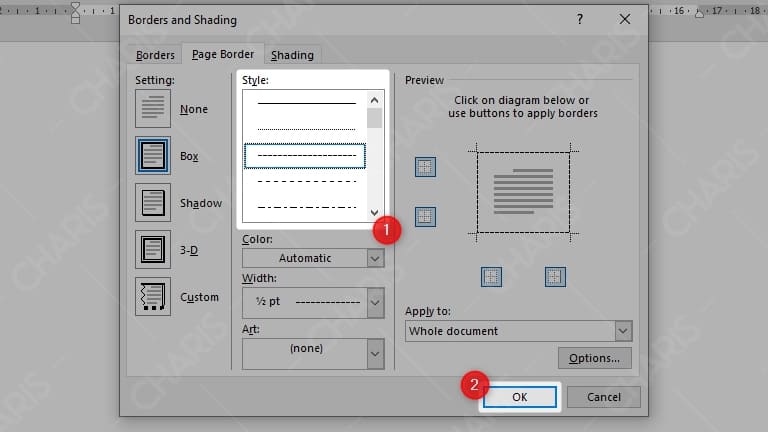 cara membuat style borders word