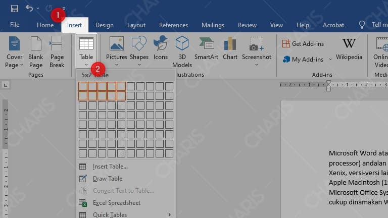 Cara Membuat Tabel Microsoft Word