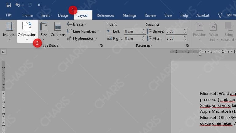 Cara Mengatur Orientasi Kertas Word
