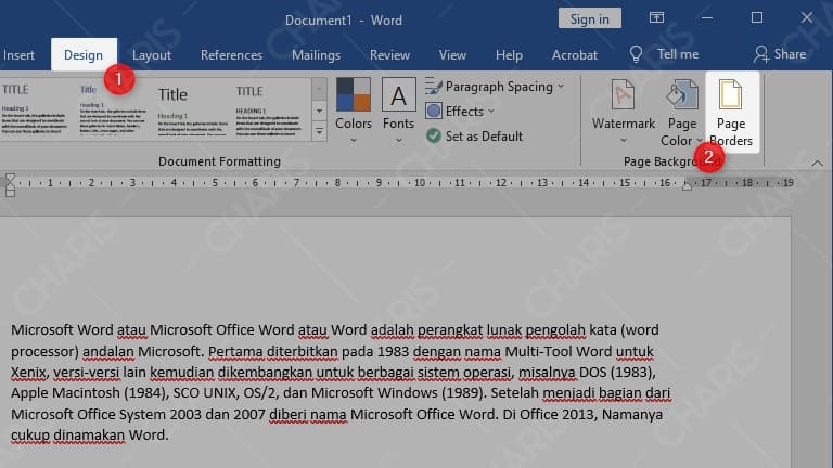 Membuat Border Ms Word