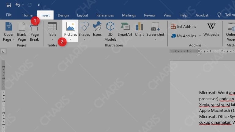 Menambahkan Gambar Ms Word