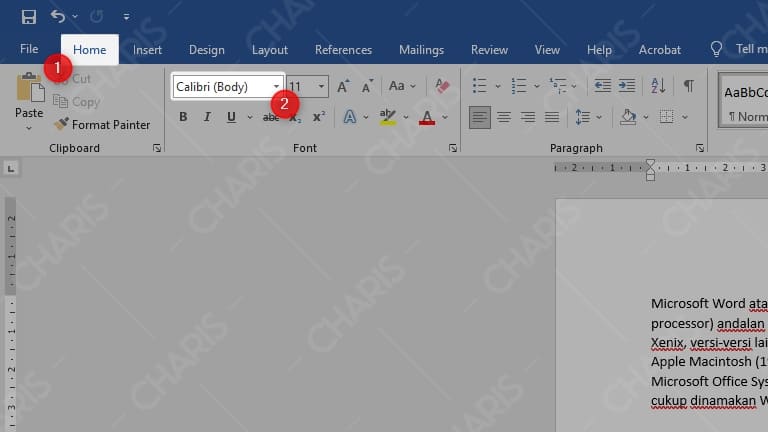 Mengubah Font Ms Word