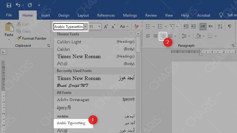 cara membuat tulisan arab di microsoft word