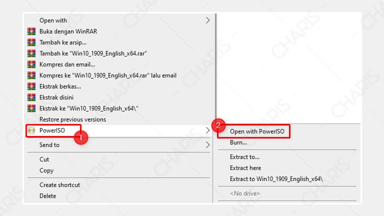 cara membuka file iso dengan poweriso