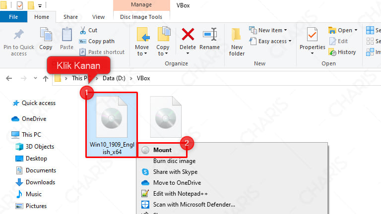 cara membuka file iso di windows 10