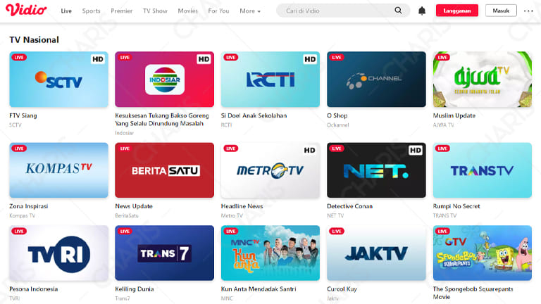 cara menonton tv di laptop online