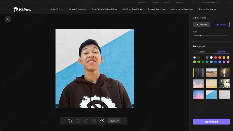 ganti background foto online dengan HitPaw