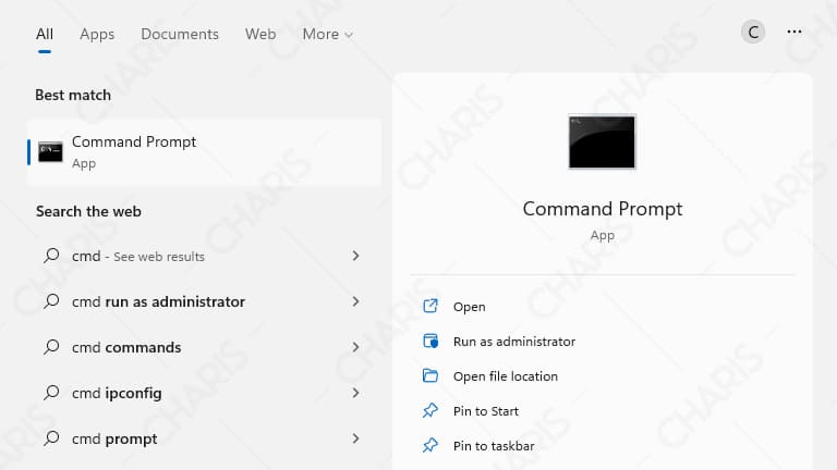 buka command prompt