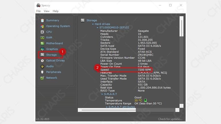 cara melihat rpm hardisk